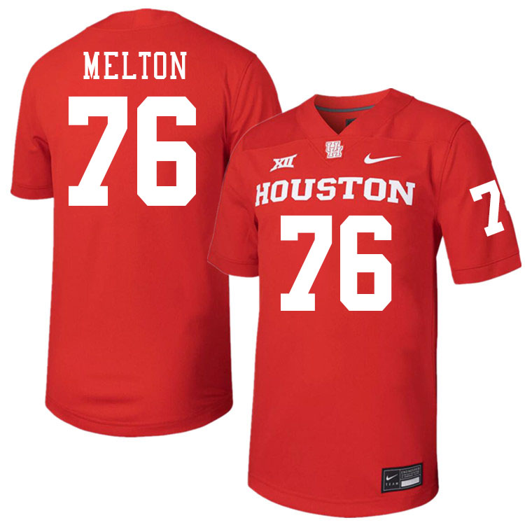 Men #76 Cedric Melton Houston Cougars College Football Jerseys Stitched-Red